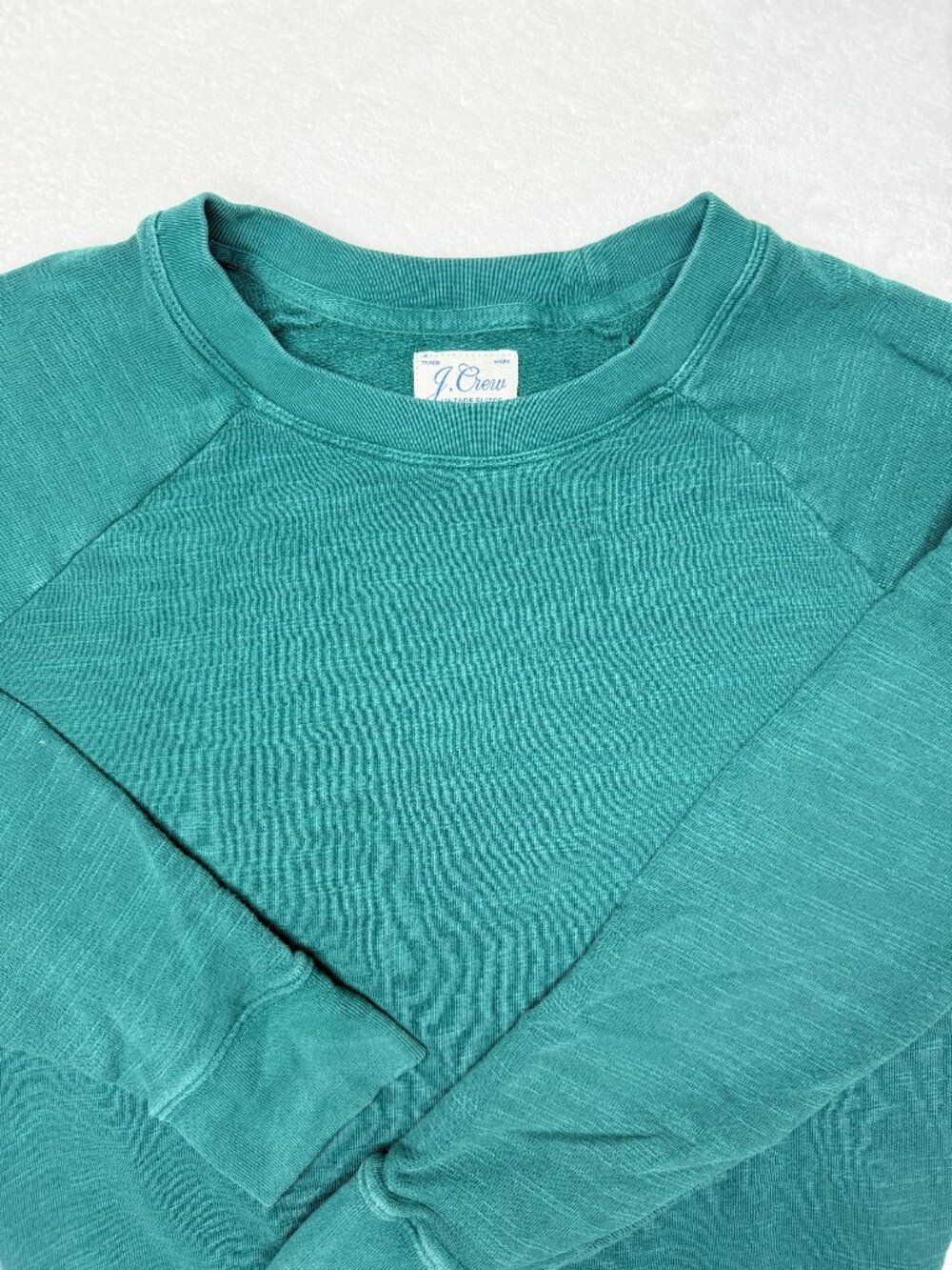 J.Crew Shrunken Sweatshirt XXS Cropped Petite Fit Green Crewneck Cozy Casual